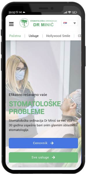 Stomatološka ordinacija dr Minić - izrada sajtova